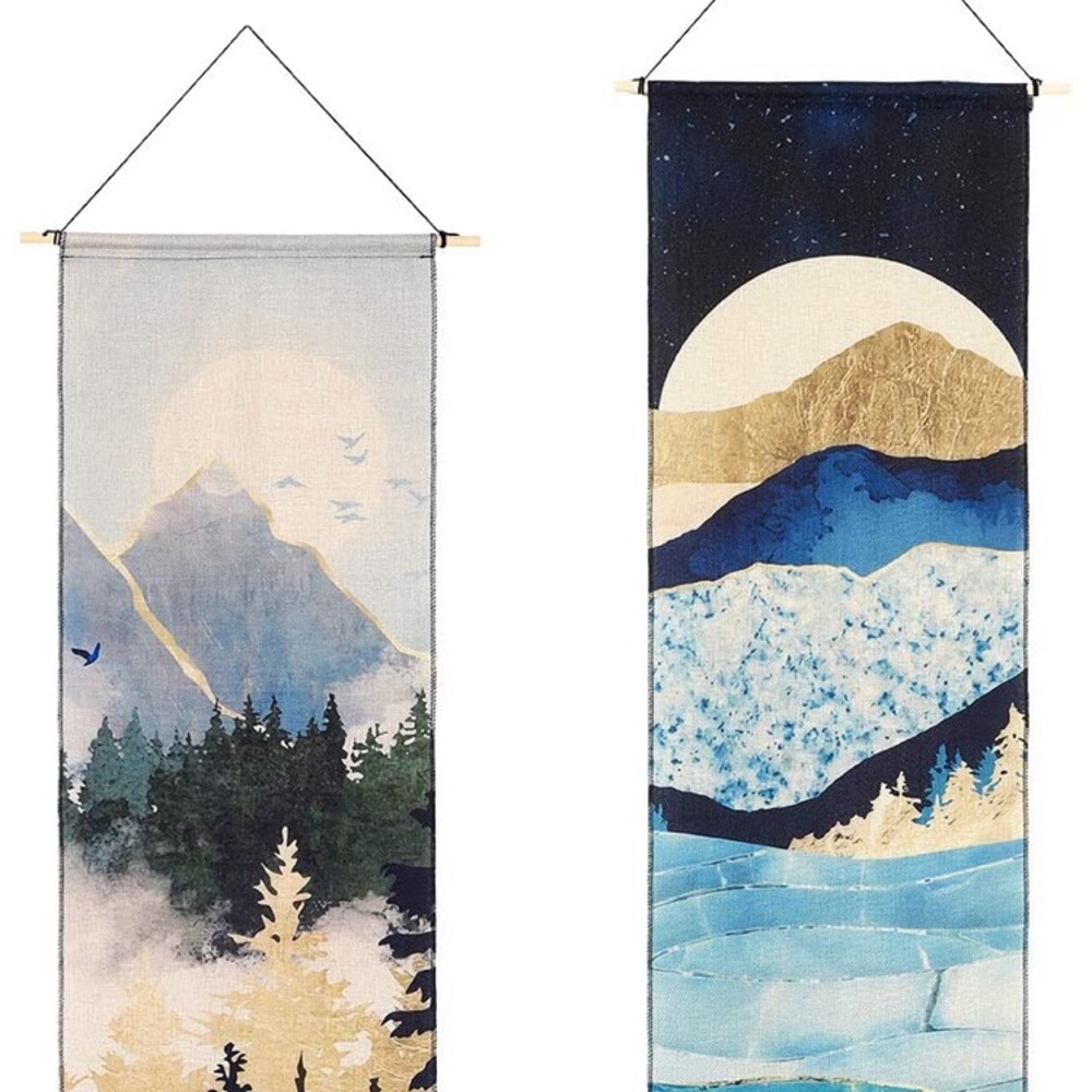 Retro Forest Mountain Vintage Retro Nature Pop Art Abstrct Dorm Tapestry Decor - Picture 5 of 9